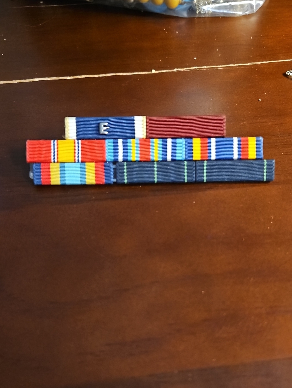 Military Ribbon Bar Set in Blue, Red, Yellow and White